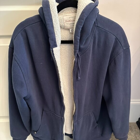 Fall jacket - Blue lined with pure cream softness Size LG - Picture 1 of 2